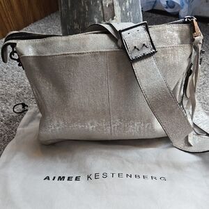 Aimee Kestenberg Metallic Silver Crossbody Bag